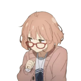 😒 anime, girl, cartoon, cute, glasses, character whatsapp sticker