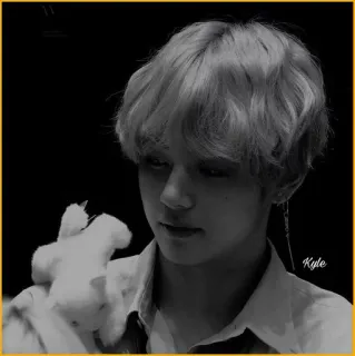🕯 Kyle persoon, portret, monochroom, man, haar telegram sticker