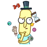 🤔 Mr. Poopybutthole Rick and Morty Mr. Poopybutthole, Rick y Morty, Dibujos animados, Animación para adultos, Pensando, Personaje, Divertido telegram sticker