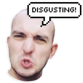 🤢 DISGUSTING! disgust, man, face, reaction telegram sticker