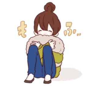 ☺️ もぶ... anime, girl, cute, japanese, sticker, crying, sad whatsapp sticker