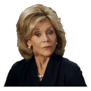 😐 Jane Fonda aktorka, celebrytka, portret, blond włosy, kobieta, osoba telegram sticker