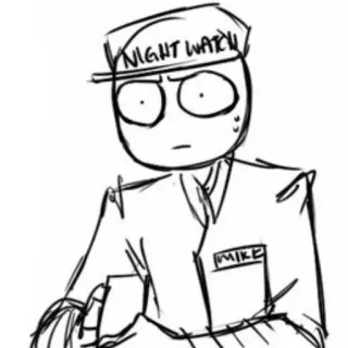 🍵 NIGHT WATCH, MIKE Cartoon, Personage, Nachtwacht, Mike telegram sticker
