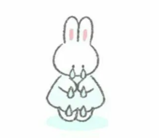 🤍 conejo, conejito, lindo, kawaii, animal, dibujos animados telegram sticker