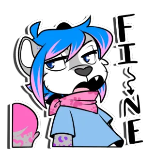 😐 FINE antropomorf, dier, cartoon, zoogdier, sticker, schattig whatsapp sticker