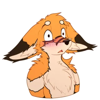 😳 rubah, furry, kartun, hewan, oranye, antro telegram sticker