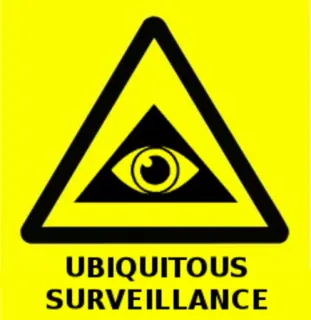 📷 UBIQUITOUS SURVEILLANCE наблюдение, глаз, треугольник, предупреждение, безопасность, большой брат, правительство, конфиденциальность telegram sticker