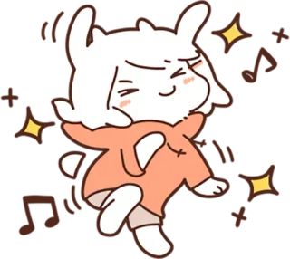 💃 cartoon, cute, kawaii, animal, sparkles, illustration whatsapp sticker