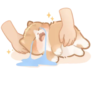 😭 anjing, menangis, sedih, air mata, kartun, stiker whatsapp sticker