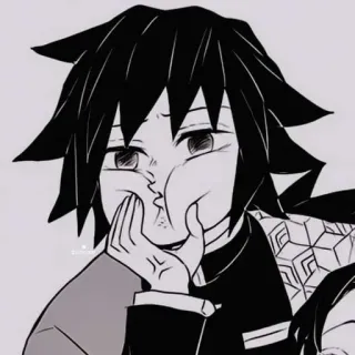 😙 Giyu Tomioka Demon Slayer Giyu Tomioka, Demon Slayer, anime, manga, lucu, kartun, imut telegram sticker