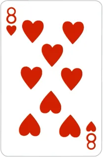8⃣ carta, corazones, ocho, naipes telegram sticker