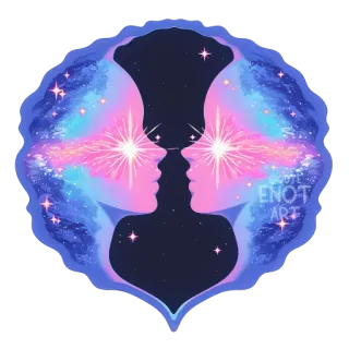 🌌 Cute Enot Art galaxy, face, silhouette, purple, stars telegram sticker