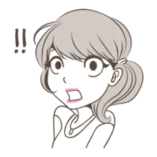🤯 !! kartun, terkejut, seru, anime, gadis telegram sticker