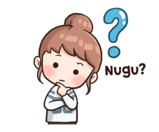 🤔 Nugu? Frage, verwirrt, denken, koreanisch, Ausdruck telegram sticker