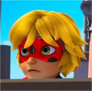😕 Adrien Agreste Miraculous: Tales of Ladybug & Cat Noir 卡通, 动漫, 瓢虫少女, 瓢虫雷迪, 黑猫诺儿, 阿德里安·阿格斯特 whatsapp sticker