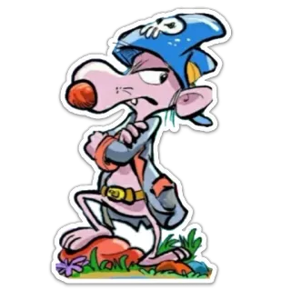 😡 pirat, kreskówka, zwierzę, postać, naklejka telegram sticker