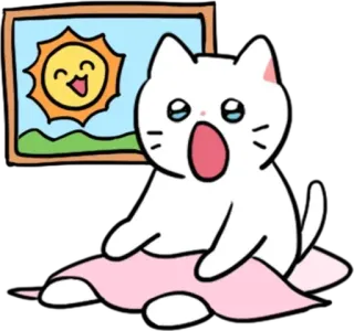 💬 猫, 小猫, 可爱, 动物, 卡通, 卡哇伊 whatsapp sticker