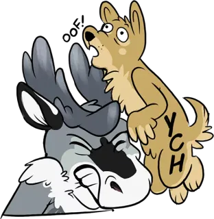 😡 YCH dog, cartoon, character, cute, animal telegram sticker