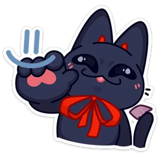 🙂 gatto, cartone animato, carino, adesivo telegram sticker