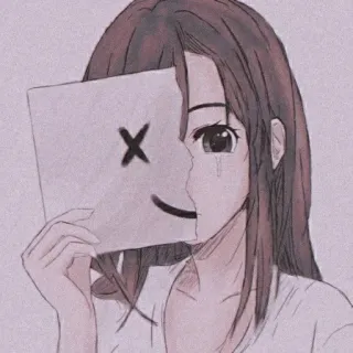 ⚛ Anime-Mädchen, traurig, fröhlich, Dualität, emotional, Cartoon telegram sticker
