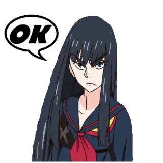 🆗 Satsuki Kiryuin Kill la Kill OK Anime, Mädchen, Ok, Kill la Kill, Satsuki Kiryuin telegram sticker
