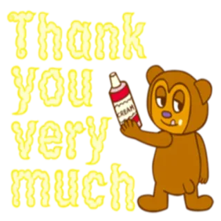 😉 Thank you very much danke, creme, cartoon, bär, dankbarkeit whatsapp sticker