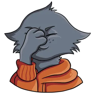 🤦‍♀️ cat, cartoon, sweater, facepalm, expression, gesture telegram sticker