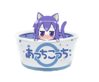 🛀 Acchi Kocchi あっちこっち Anime, Mono, Chica gato, Kawaii, Manga, Japonés whatsapp sticker