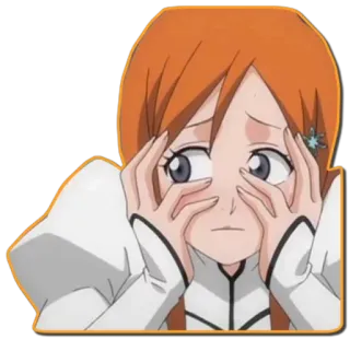 🙈 Orihime Inoue Bleach anime, cartoon, orihime, bleach, female, character telegram sticker
