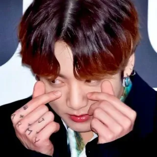 🥊 Jungkook kpop, bts, jungkook, singer, celebrity, finger heart telegram sticker