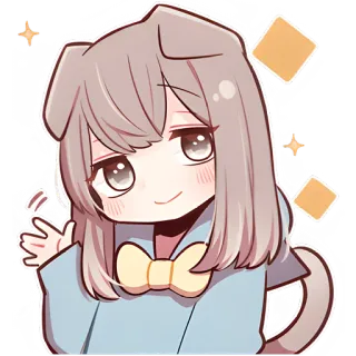 👋 狗, 动漫, 可爱, 卡哇伊, 女孩, 贴纸, 卡通 whatsapp sticker