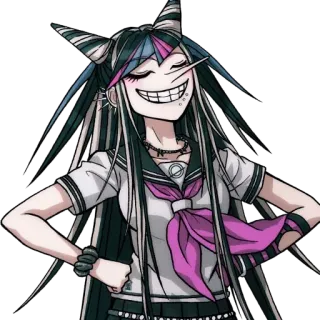 😏 Ibuki Mioda Danganronpa Anime, Ibuki Mioda, Danganronpa, Charakter, lächelnd telegram sticker