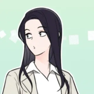 🖤 mulher, desenho animado, mulher de negócios, personagem, retrato, ilustração whatsapp sticker