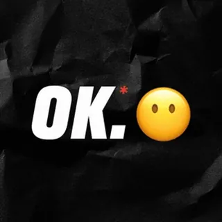 😶 OK.* ok, emoji, asterisco, offensivo, testo telegram sticker