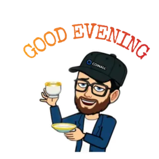 ☕️ GOOD EVENING buenas noches, Bitmoji, saludo, té, hombre whatsapp sticker