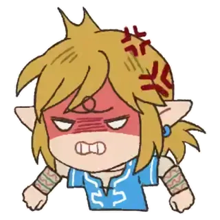 😠 Link The Legend of Zelda link, zelda, enfadado, dibujos animados, videojuego telegram sticker