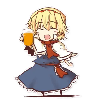 🍺 Anime, Niedlich, Getränk, Chibi, Illustration telegram sticker