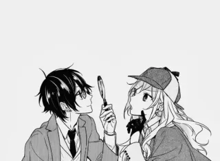 ❤ Manga, Detektiv, Lupe, Paar, Anime telegram sticker