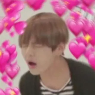 😵 hearts, love, cute, expression, kpop, person, affection, fan telegram sticker