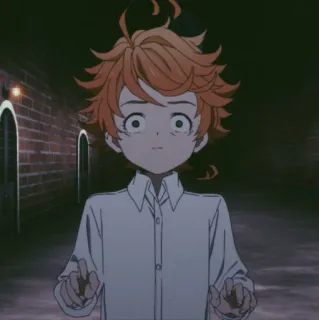 ⛓ Emma The Promised Neverland Anime, Emma, asustada, The Promised Neverland, Manga, Dibujos animados, animado telegram sticker