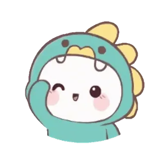 😉 귀여운, 귀엽다, 공룡, 만화, 스티커, 동물, 캐릭터 telegram sticker