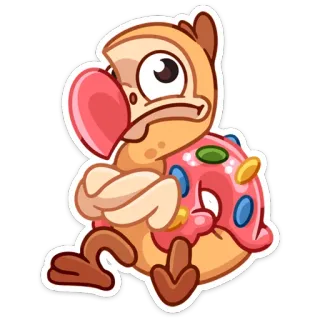 😞 Dodo, Uccello, Cartone animato, Animale, Carino, Adesivo, Divertente whatsapp sticker