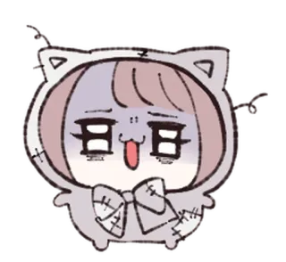🦀 anime, cute, sad, cat, creature whatsapp sticker
