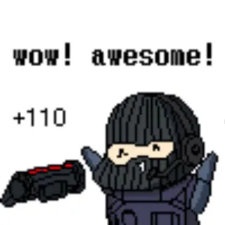 😆 wow! awesome! +110 shooter, soldier, gun, video game telegram sticker