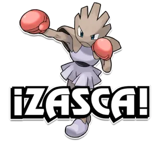 👊 Hitmonlee Pokemon ¡ZASCA! Pokémon, Kicklee, Kampf, Videospiel, Charakter, Cartoon, ZASCA! whatsapp sticker