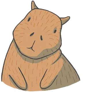 🤔 capybara, animal, rodent, cartoon telegram sticker