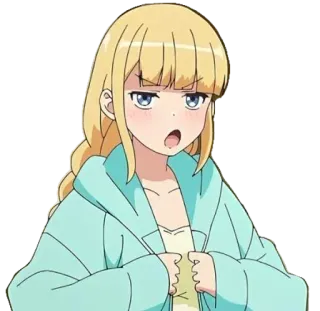 😍 Anime, Dziewczyna, Kreskówka, Postać, Blond włosy whatsapp sticker