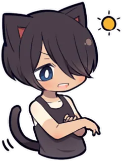 🌞 Katze, Katzenjunge, Anime, Manga, süß, Cartoon, Figur whatsapp sticker