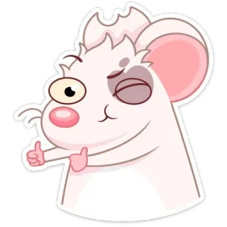 👍 мышь, мультик, животное, милый, смешной, персонаж, грызун telegram sticker