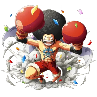 👊 Luffy One Piece @SHARES.DRIFT Anime, Boxe, Desenho animado telegram sticker